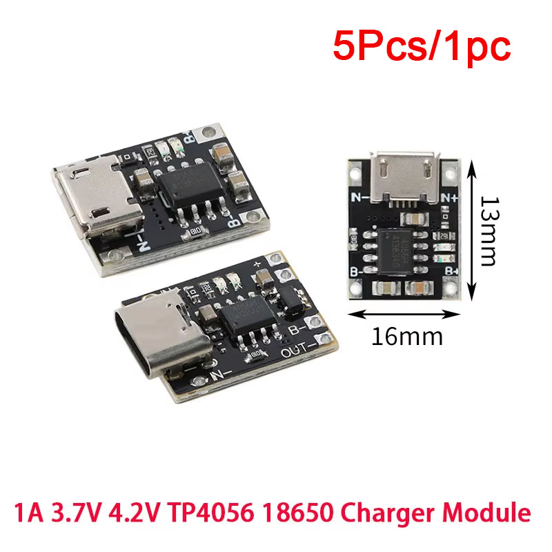 Tp4056 Module - 5Pcs/1pc Type-c/Micro USB Mini Lithium Battery