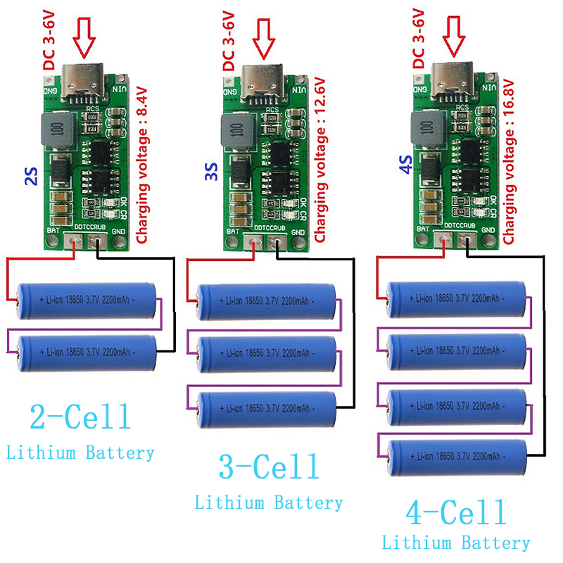 Multi-Cell 2S 3S 4S Type-C To  - огляд і ціна Li Ion Charger Module