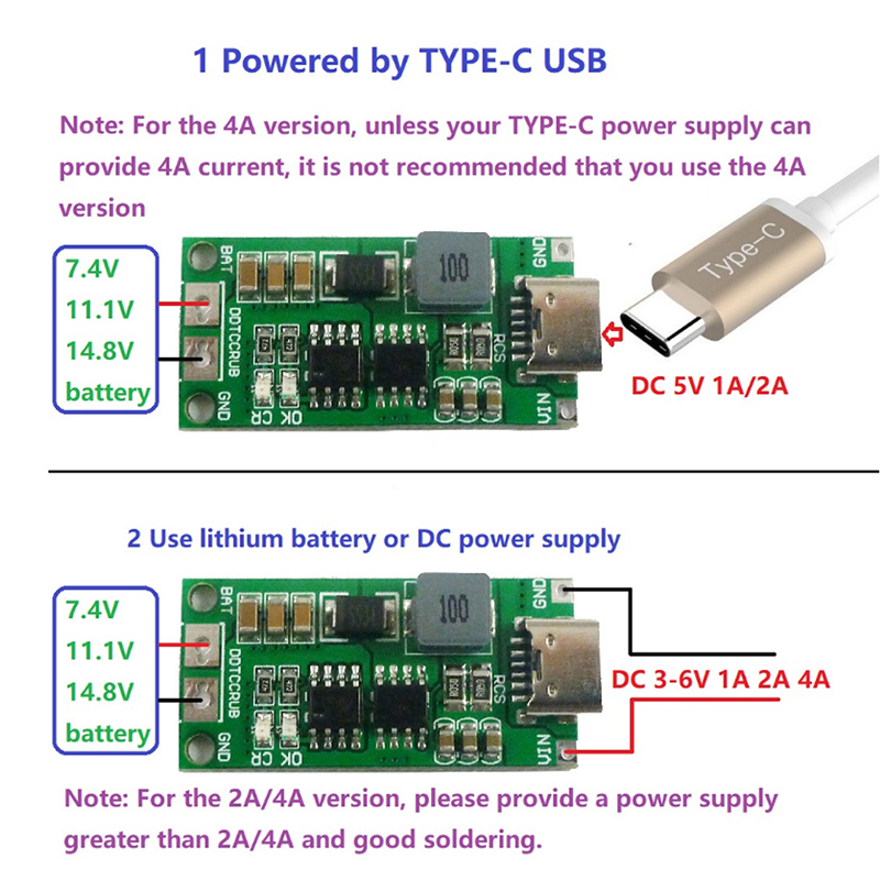 Multi-Cell 2S 3S 4S Type-C To  - огляд і ціна Li Ion Charger Module