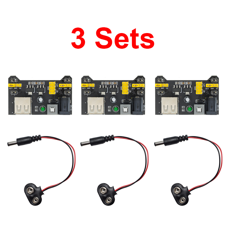 3 Sets 3.3V 5V MB102 Solderles - огляд і ціна Breadboard 400 Point