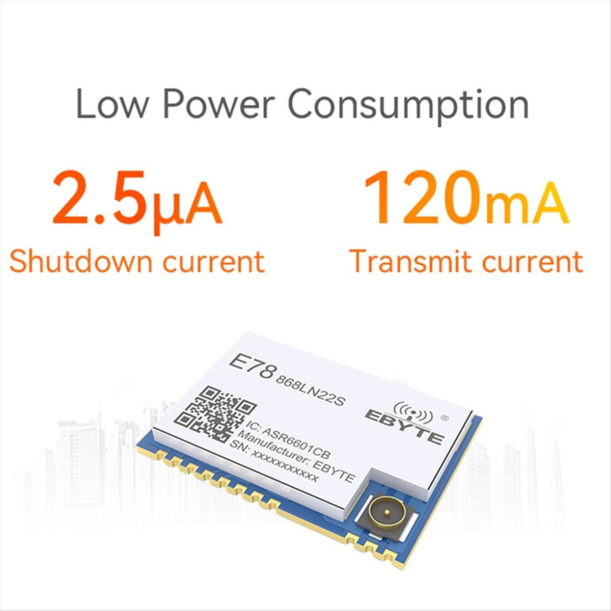 A73T LoRaWAN SoC E78-868LN22S  - огляд і ціна Ipex Connector