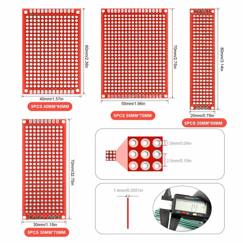 20 pcs/lot PCB Prototype Board - огляд і ціна Pcb Prototyping Board
